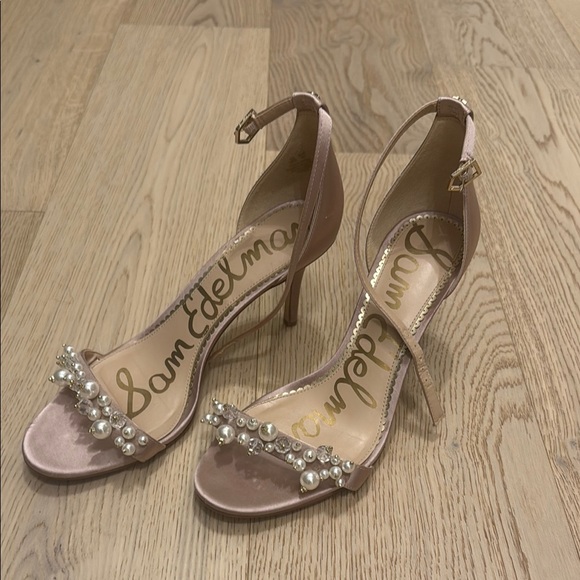 Sam Edelman Shoes - Sam Edelman Women's Pink Heels with Pearl Embellishments